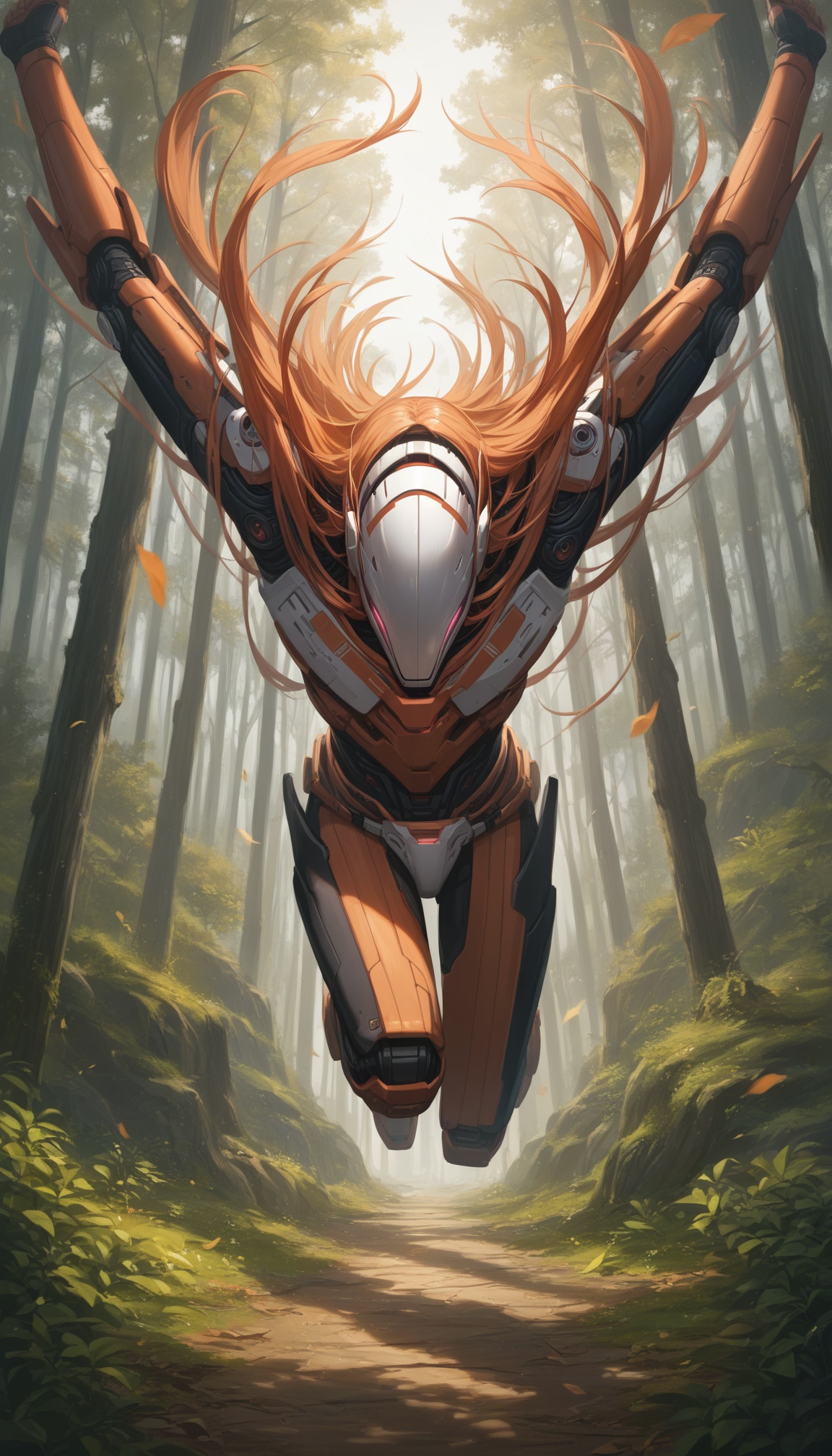 NoFace Robot PonyXL,  The air is filled with the scent of cedar wood.,  score_9 on Tensor.Art