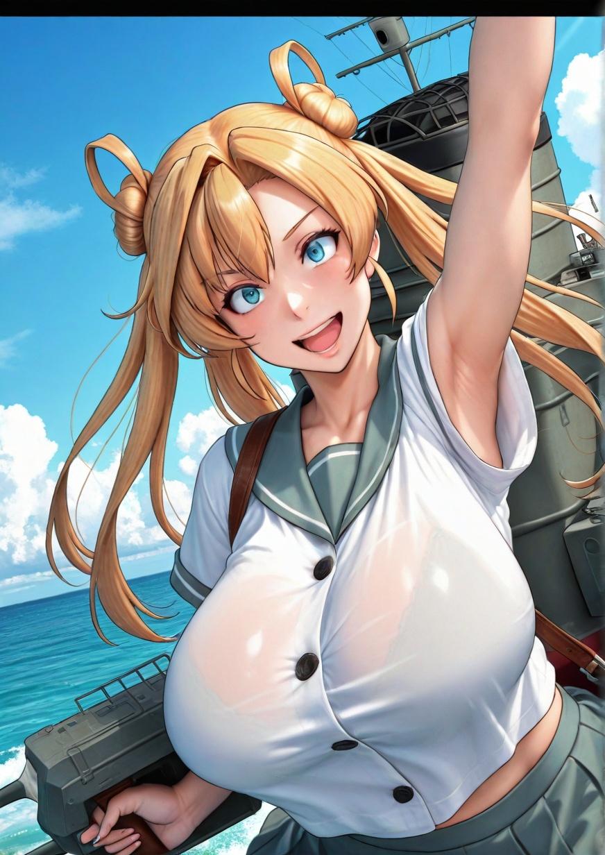1girl,  abukuma (kancolle),  huge breast on Tensor.Art