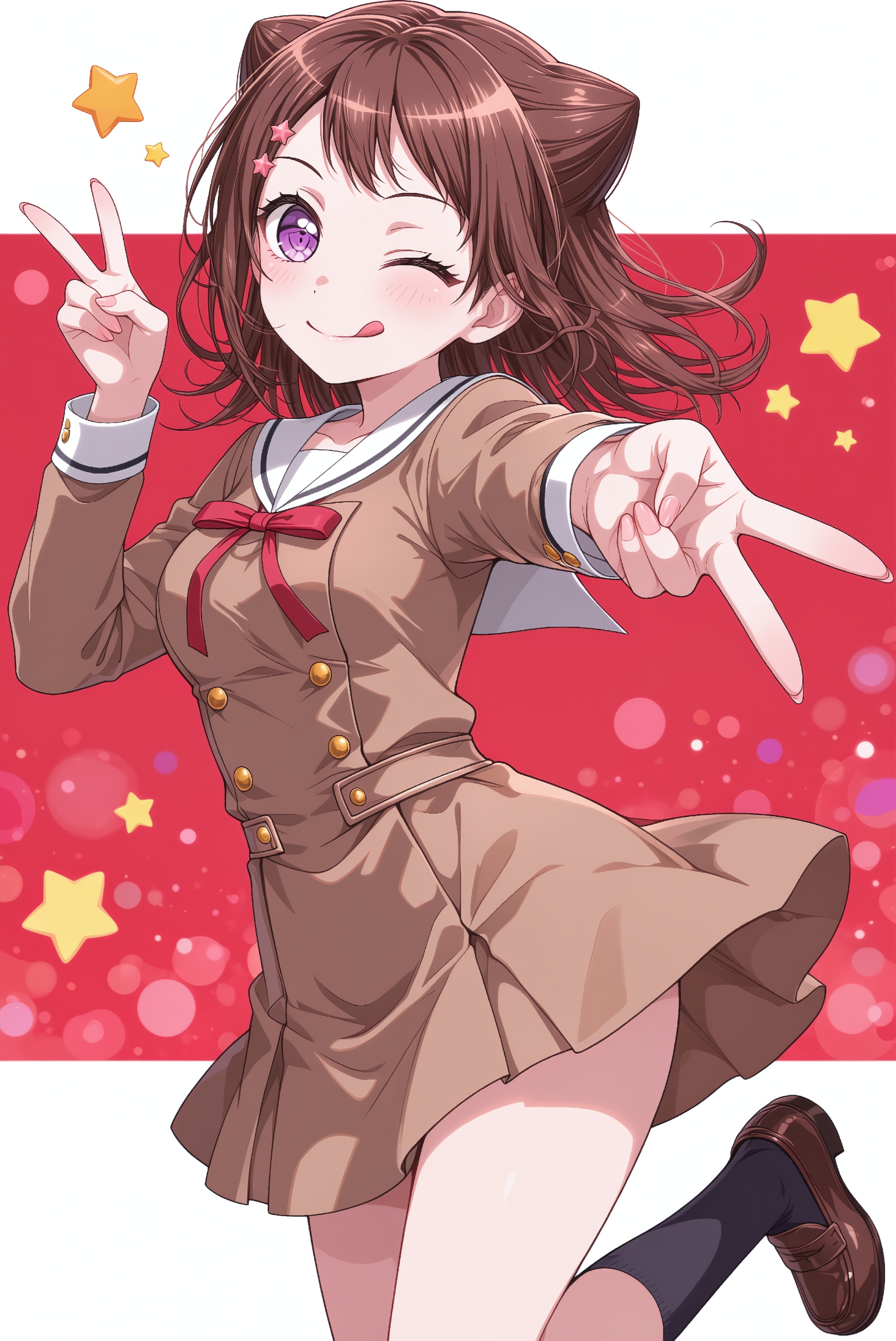 kasumi,  brown hair,  purple eyes on Tensor.Art