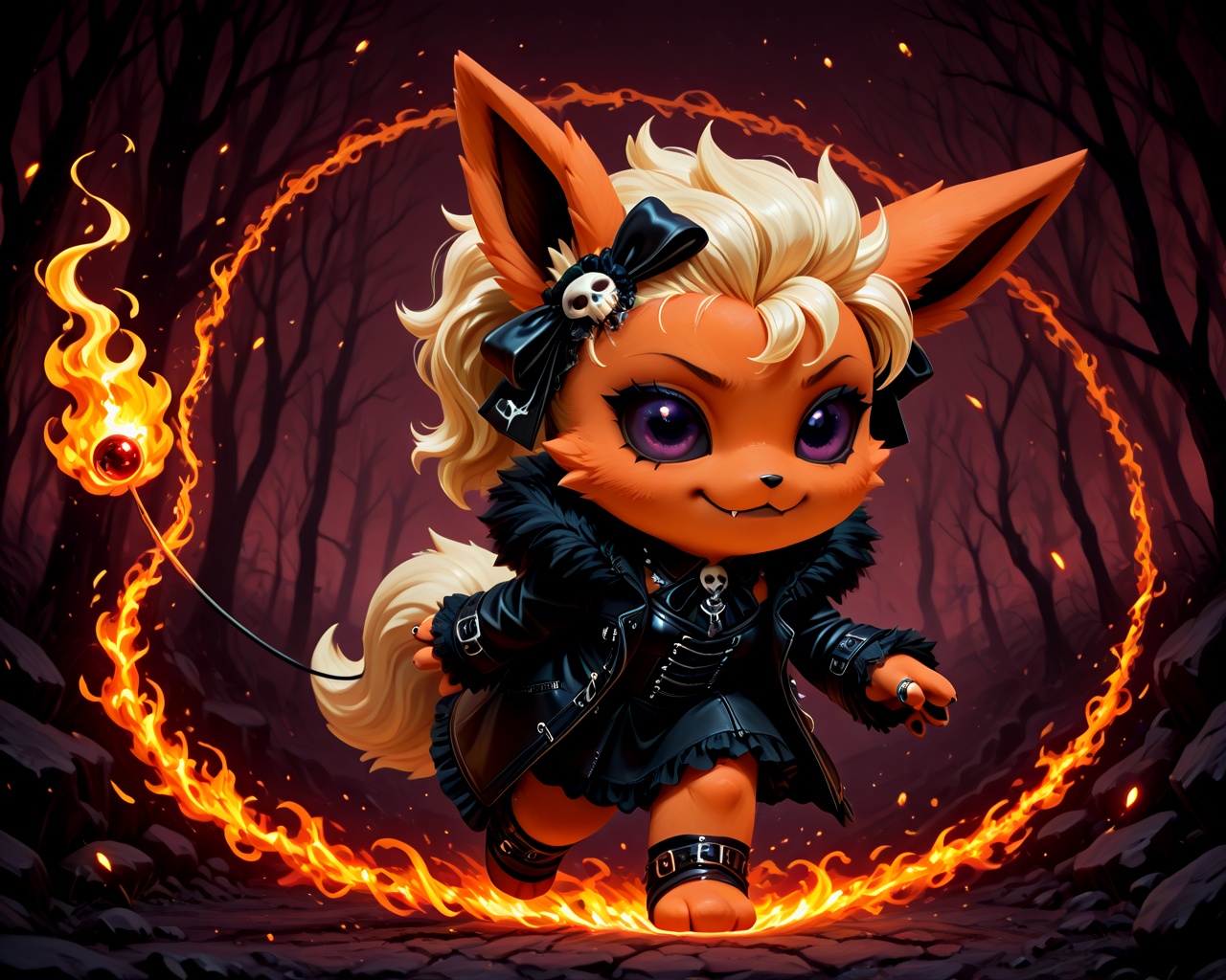 solo:1.5,  detailed,  anthro flareon on Tensor.Art