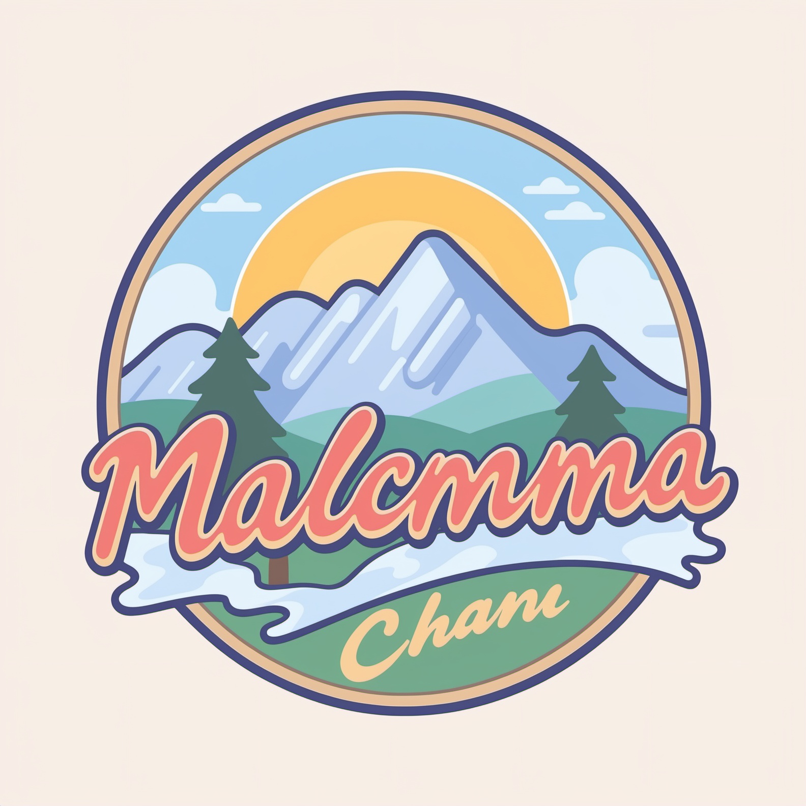 (((masterpiece))),(((best quality))),<lora:20240713-1720860740646-0014:0.6>,no humans,mountain,tree,sun,english text,cloud,scenery,outdoors,sky,nature,logo,