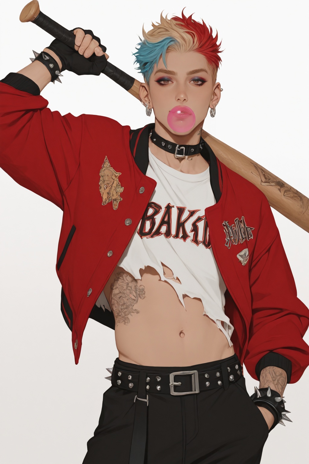 baseball bat,  solo,  1boy by MissFidonyo on Tensor.Art