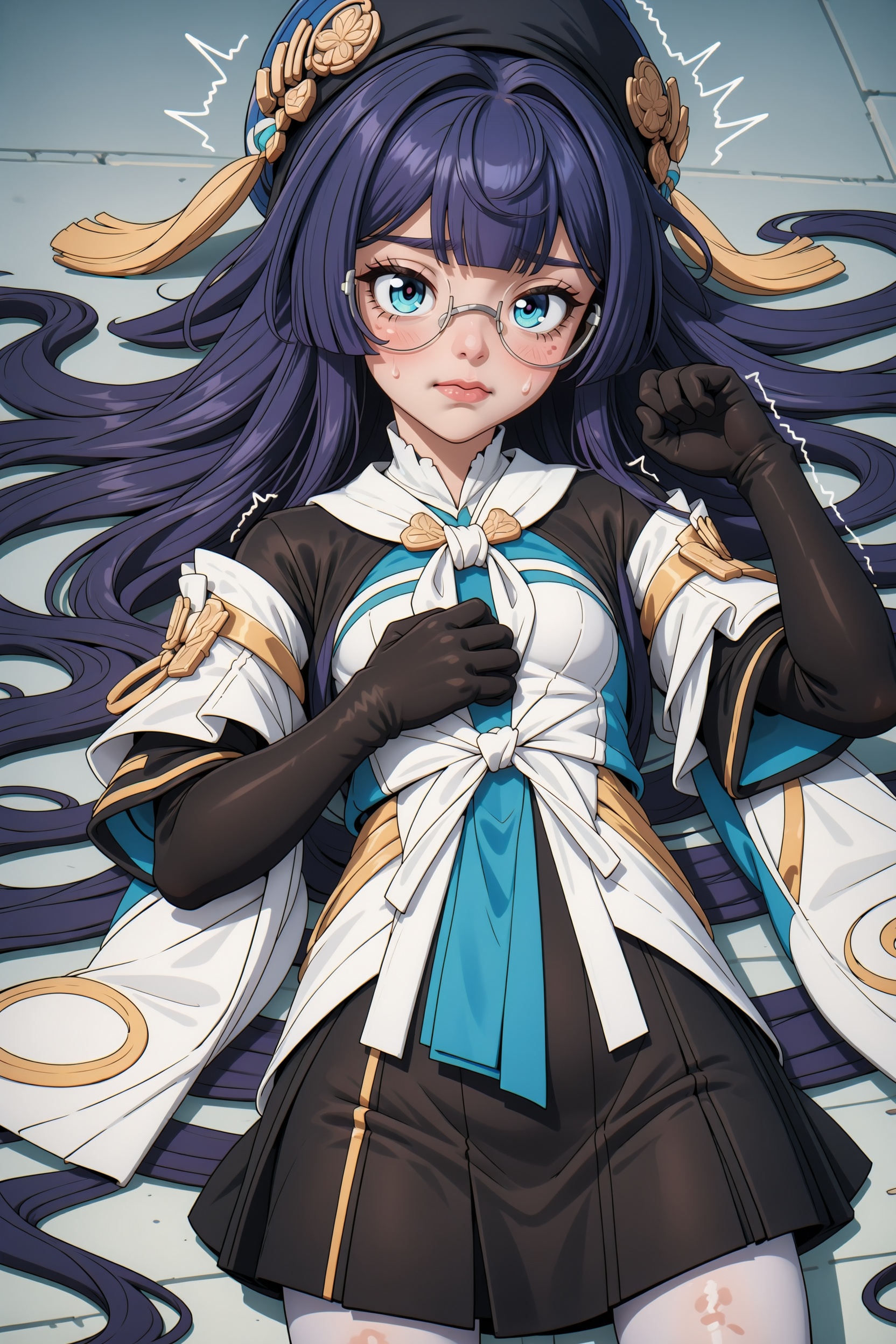 .,.,general,.,.,pela \(honkai: star rail\),messy,messy hair,twitching,trembling,hair spread out,