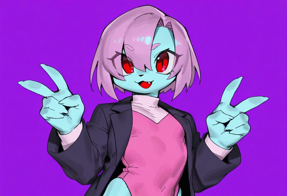 coat,  white shirt,  purple background on Tensor.Art