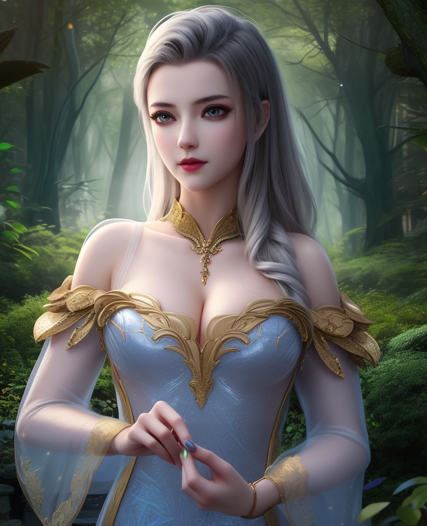 <lora:645-DA-超神学院-鹤熙:0.8>(,1girl, ,best quality, ),looking at viewer,  ,ultra detailed background,ultra detailed background,ultra realistic 8k cg,(masterpiece:1.2),(best quality:1.2),(ultra detailed:1.2),(official art:1.3),(beauty and aesthetics:0.8),detailed,(intricate:0.8),(highly detailed),(solo),delicate countenance,1girl,fancy,(glassy texture:1.2),(crush:1.2),8k,accessory,tattoo,(transparent:1.1),gown,energy encirclement,instant,in the twinkling of an eye,upper body,woman in a mythical forest, masterpiece, perfect face, intricate details, horror theme, raw photo, photo unp(cleavage),,