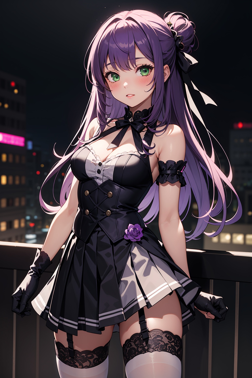 1girl,  purple hair,  long hair on Tensor.Art
