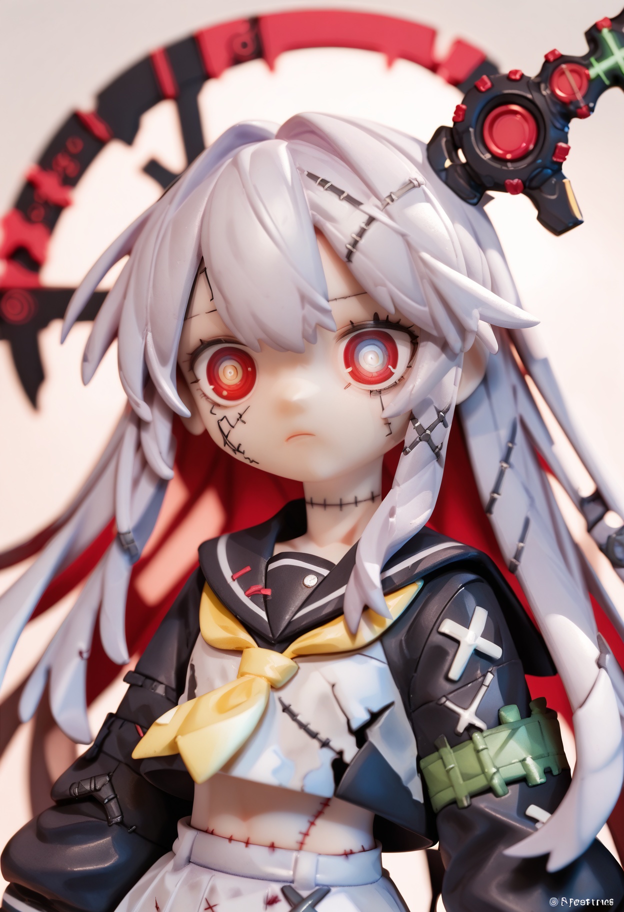 score_9,score_8_up,score_7_up,1girl,Collapse and despair expression, front, upper body, light purple hair,( red eyes),( Light yellow school uniform:1.2), patchwork picture, missing stitches picture, incorrect display, collapse,Narrowing pupils,( terrifying expressions), ,Long hair, <lora:lvziXL-000005:0.8>