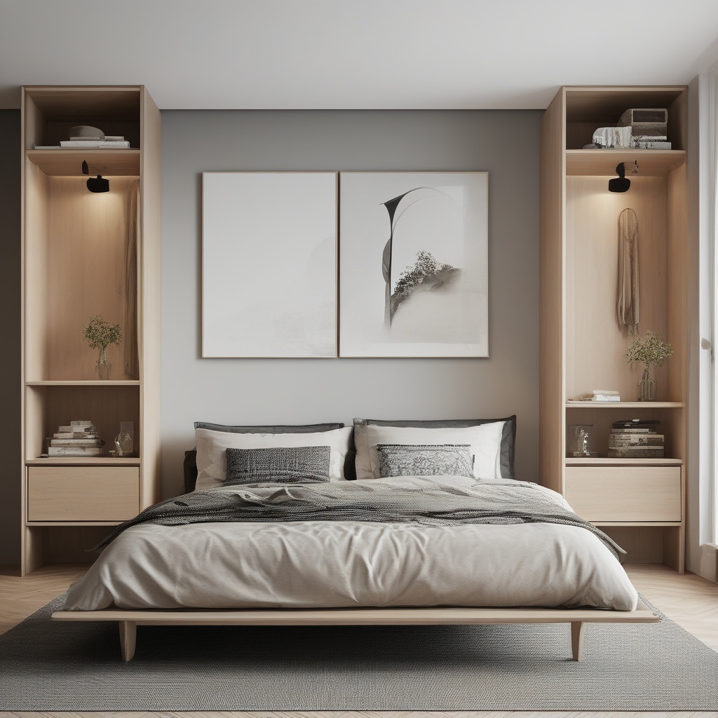 masterpiece,best quality,HD,High Quality,<lora:scandinavian style-000006:0.6>,scandinavian style,no humans,bedroom,bed,