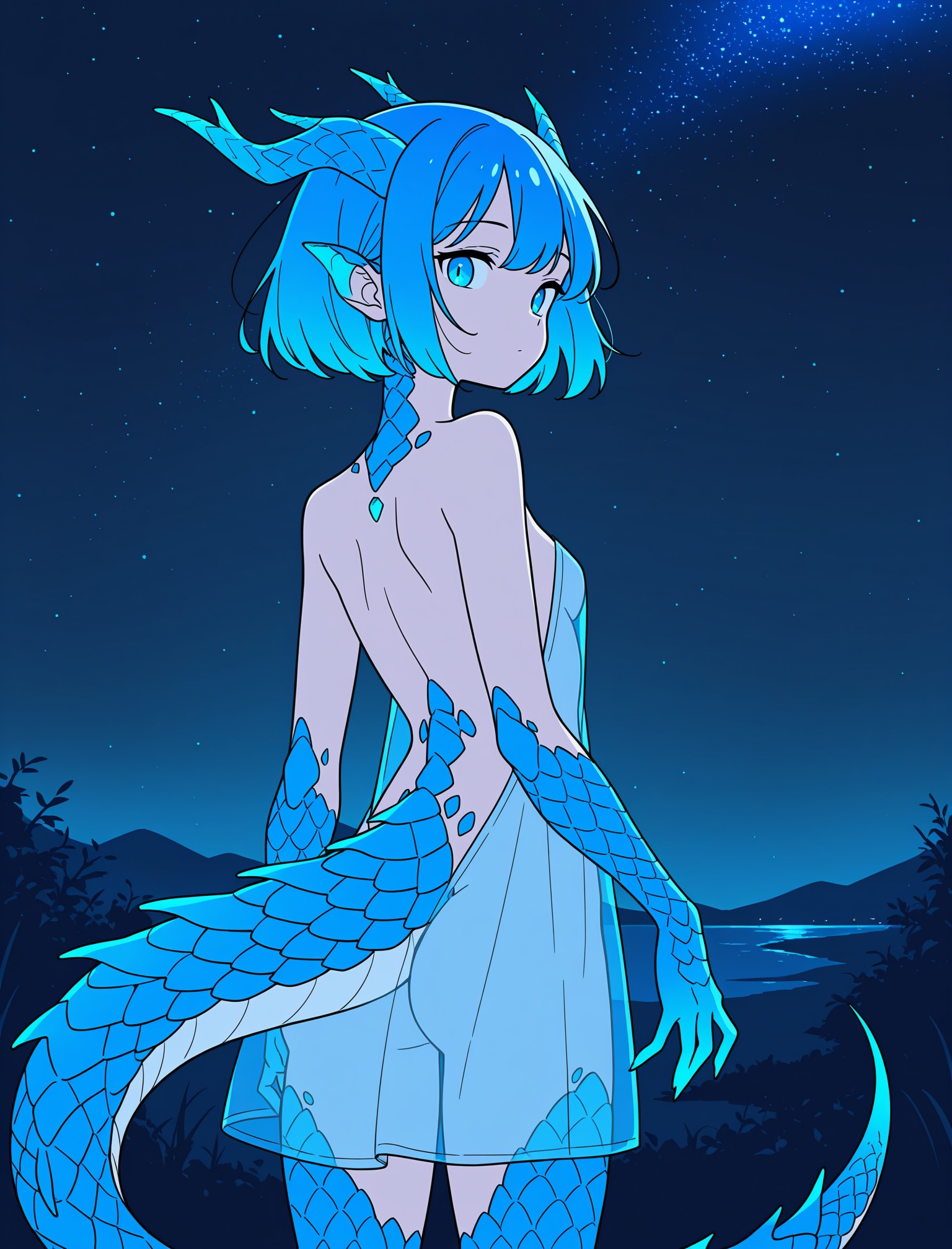 flat color,  1girl,  blue eyes on Tensor.Art