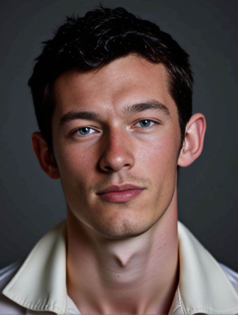 Callum Turner ,  Photorealistic . sheer white shirt halfâ€‘removed. intricate fabric textures. dramatic studio lighting. u...