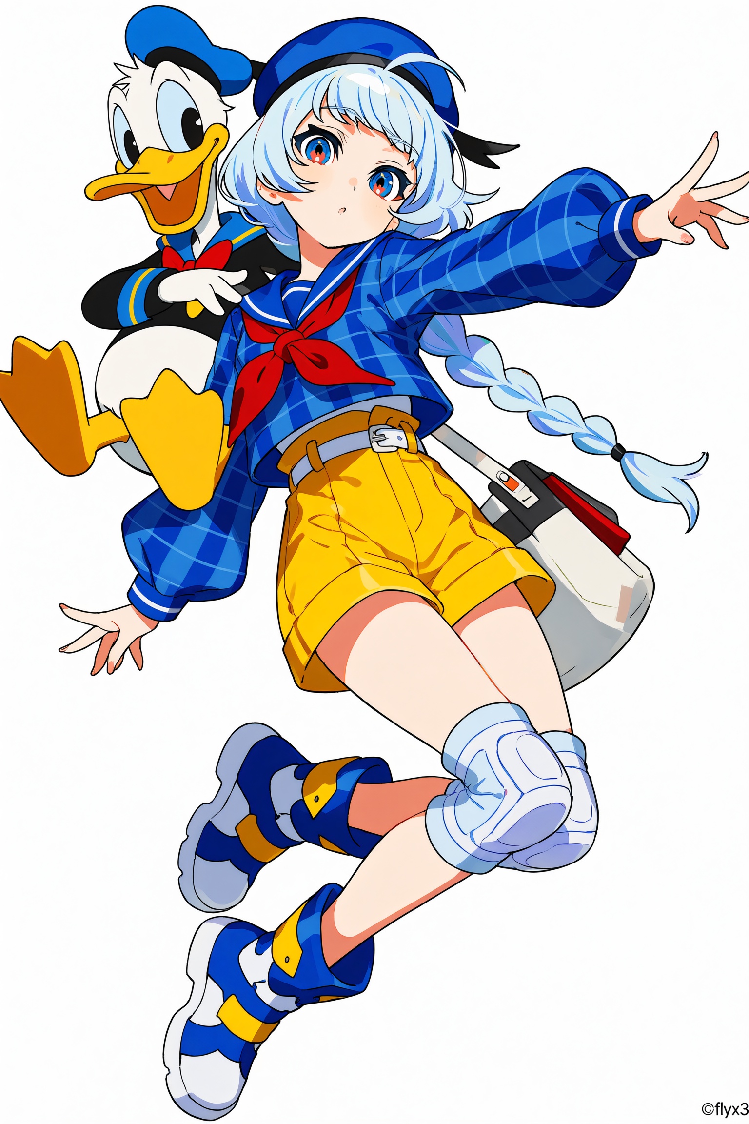 1girl,  blue hair,  braid on Tensor.Art