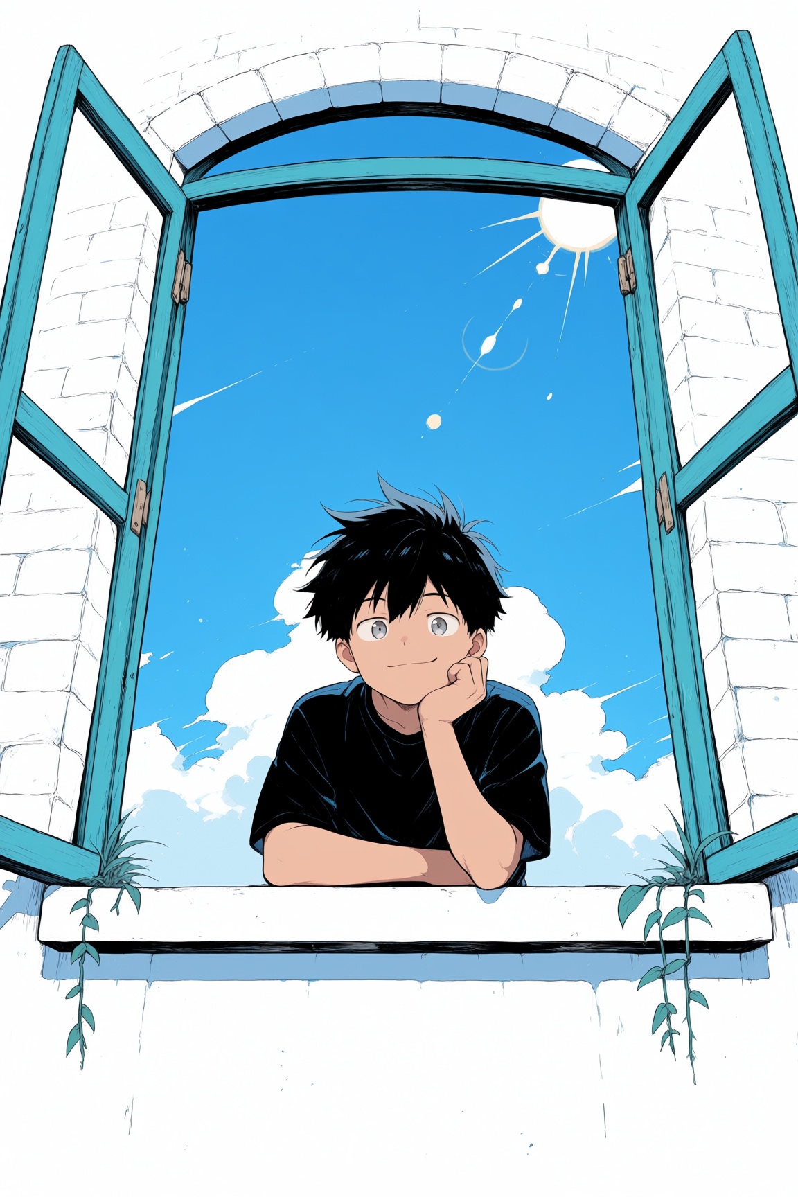 1boy,  solo,  black hair on Tensor.Art