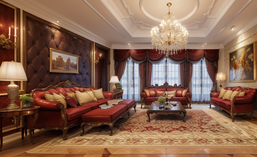 architecture, book, carpet, chandelier, couch, curtains, cushion, europroom, indoors, instrument, lamp, livingroom, no humans, painting \(object\), scenery, table, vase, window, wine glass, wooden floor <lora:SD1.5_Europeroom2.28:0.6>