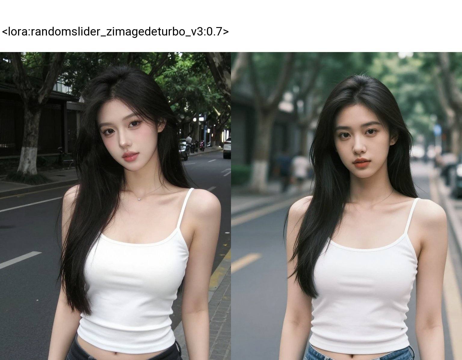 1girl,  street,  cleavage on Tensor.Art