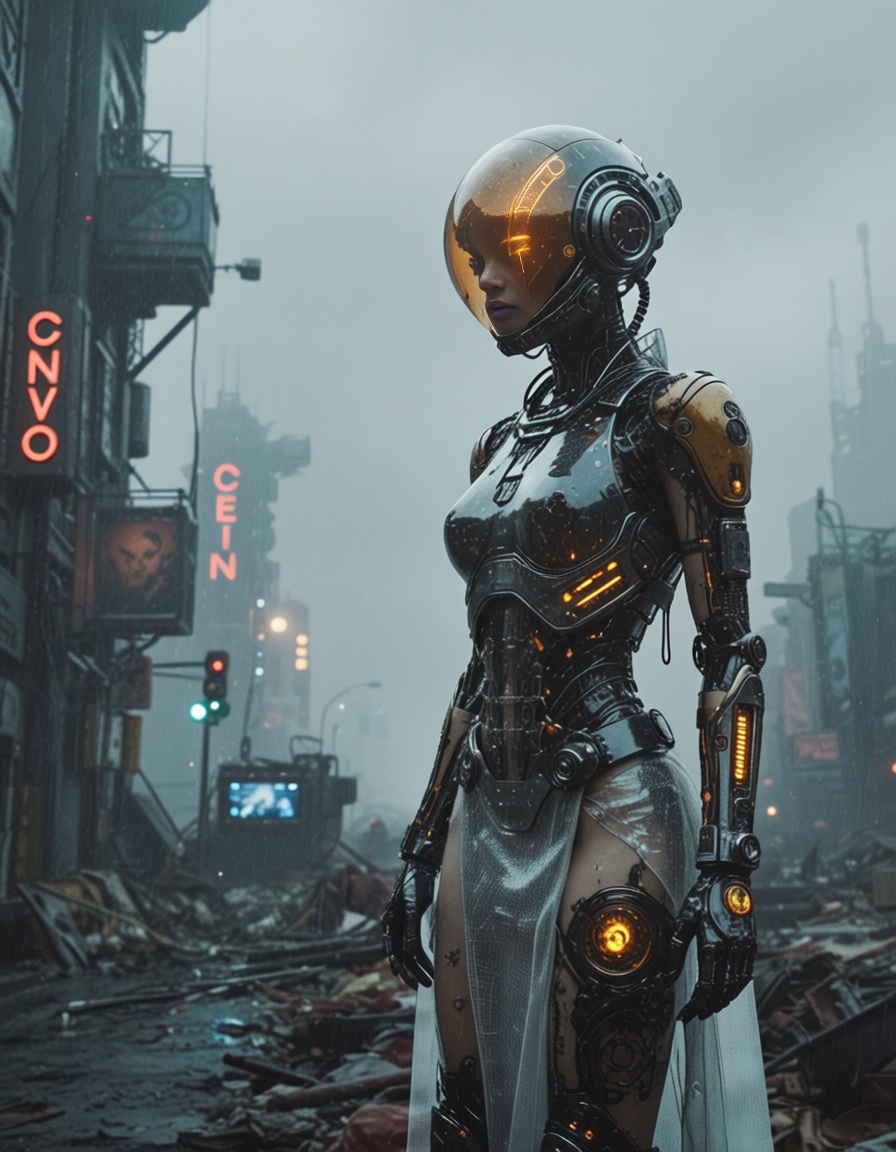 sci-fi style biomechanical cyberpunk,  cyberpunk,  matte surfaces on Tensor.Art