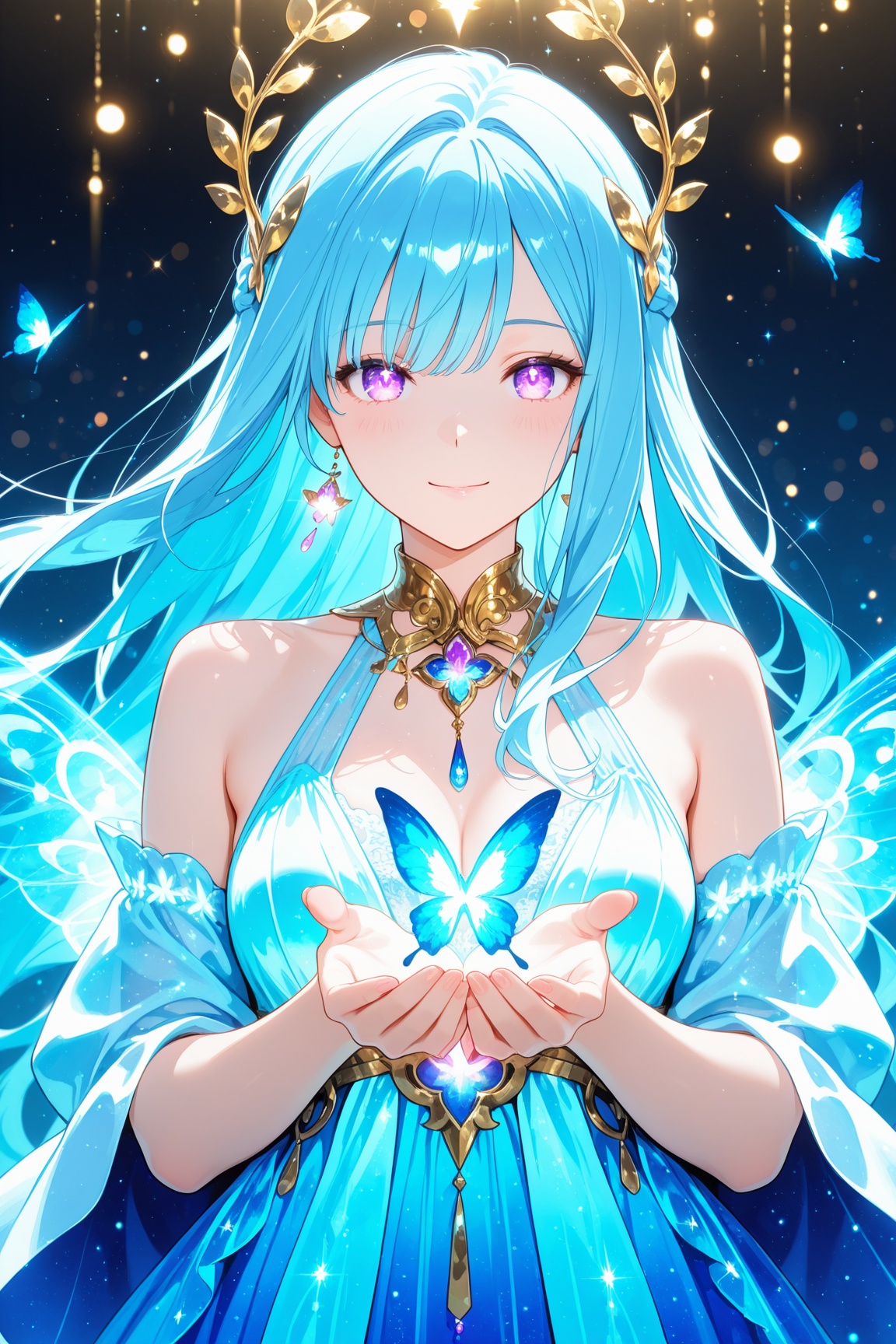 1girl,  solo,  blue hair on Tensor.Art