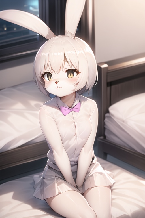 tsidoki,  white eyes,  rabbit ears on Tensor.Art
