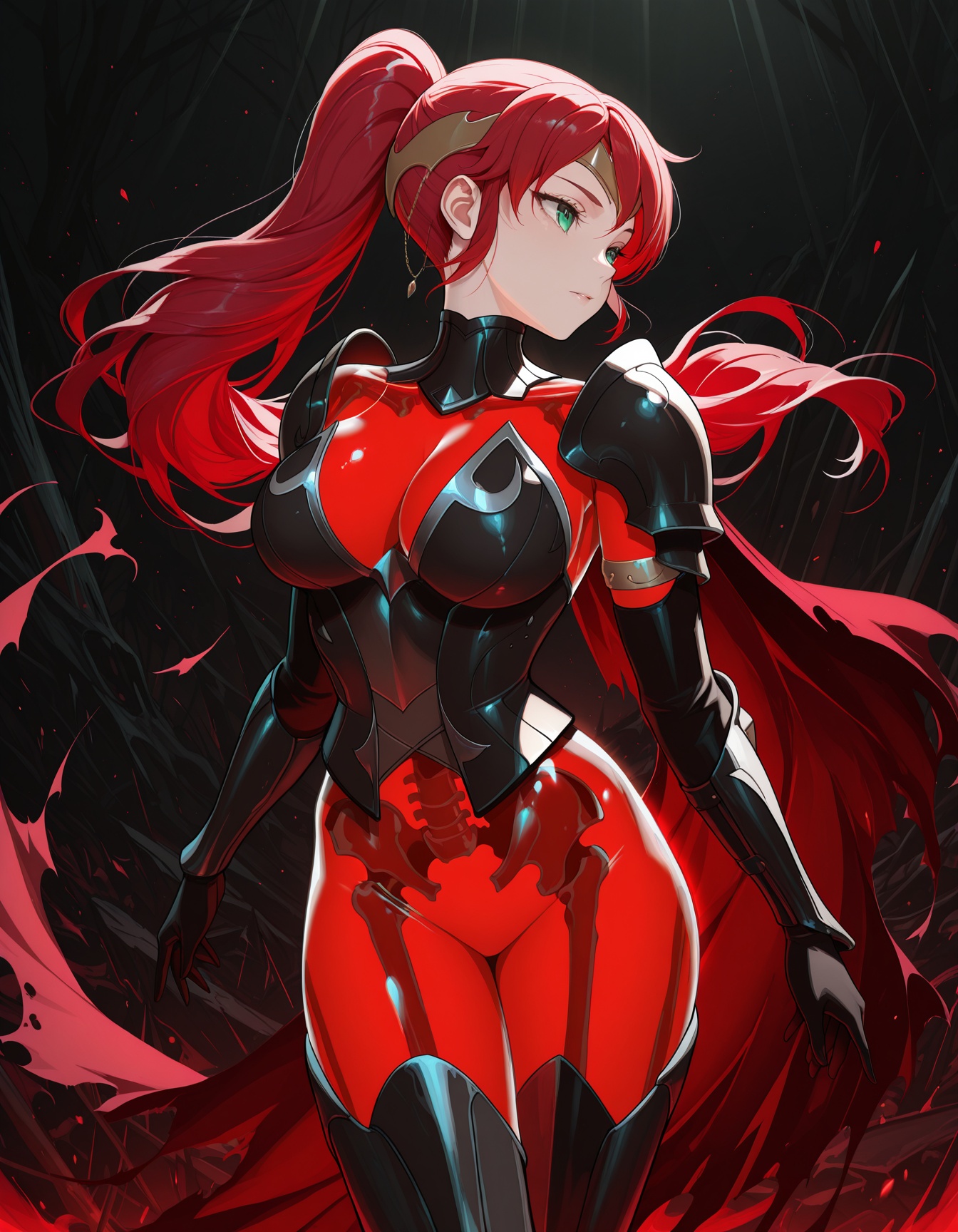 curvy,  HelOutfit,  black armor on Tensor.Art