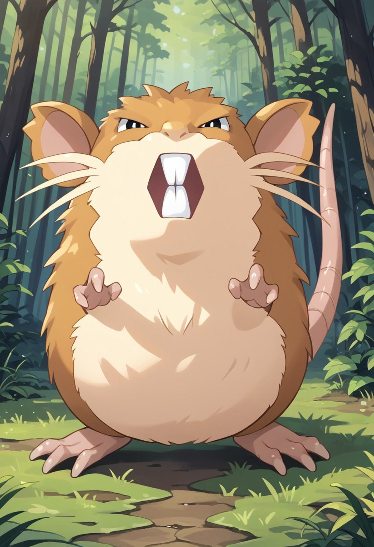solo male,  raticate,  feral on Tensor.Art