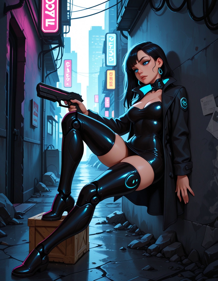 ehponyscore,  ehpcinematic,  cyberpunk setting on Tensor.Art