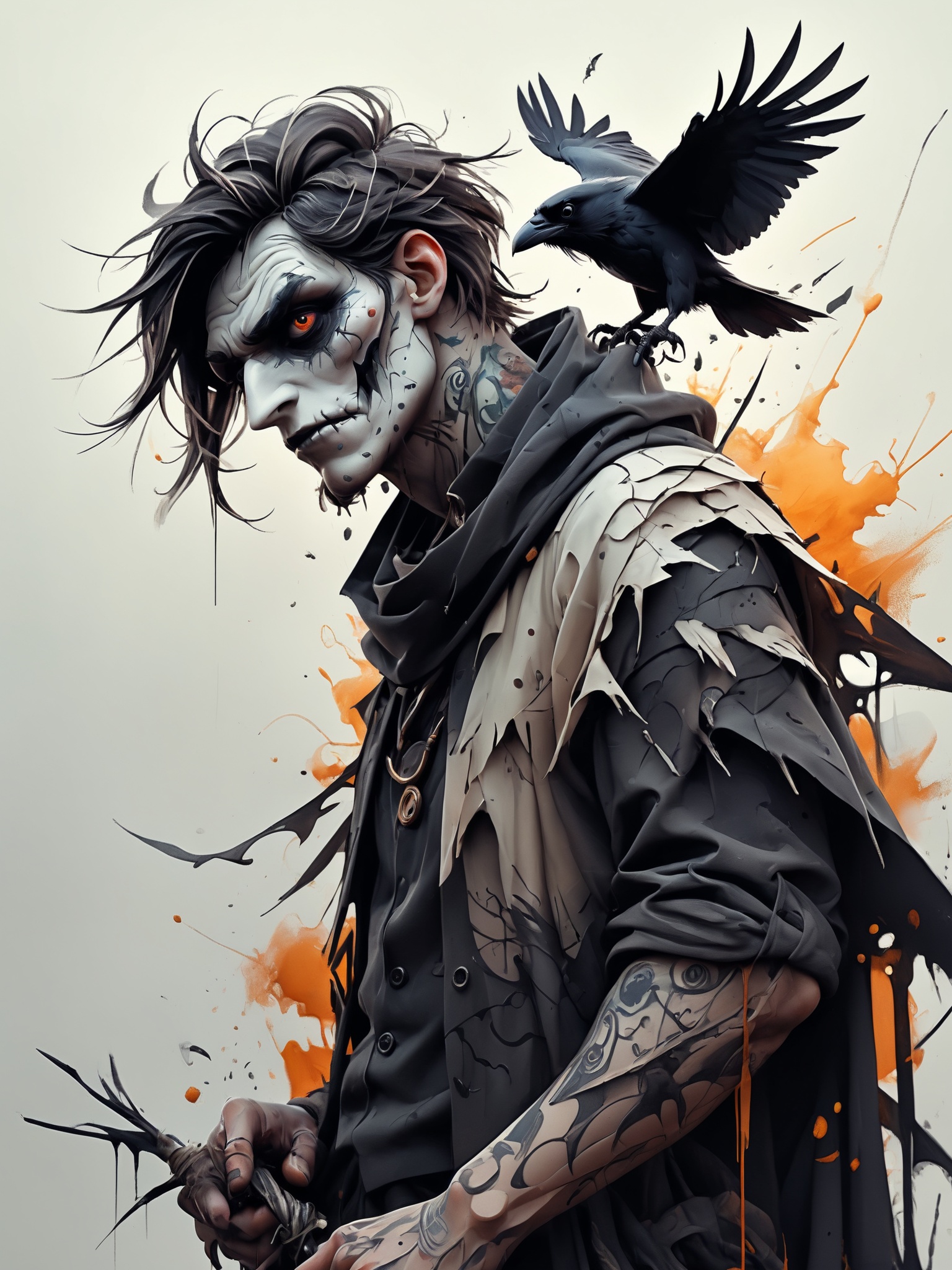 Vektor Create an exquisite ink painting on white paper that is the perfect multi-exposure work of art. This piece was inte...