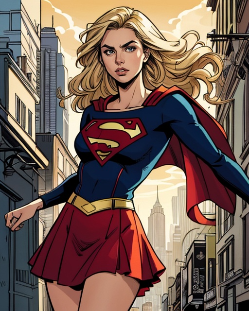Graphic novel style illustration of upper body,  pretty woman,  busty on Tensor.Art