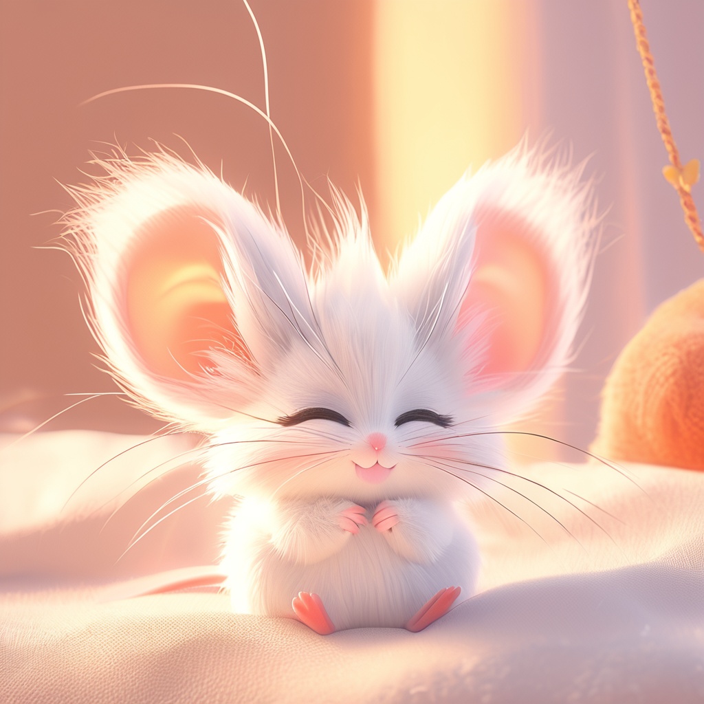 zishu, mouse, ^ ^, :3, whiskers, cute, cc-color-correction, mf-movie-filter, warm colors, whimsy and dramatic lighting, white fur, big mouse ears,<lora:zishu_xl_v2:0.8>
