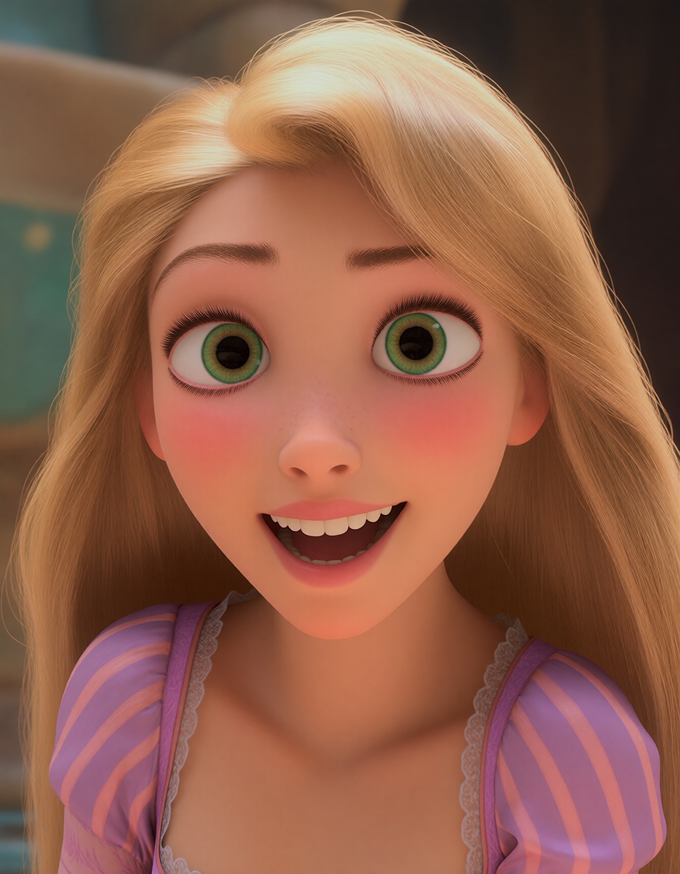 This is a digitally rendered CGI image of xrapunzelx,  a character with long,  blonde hair and large on Tensor.Art