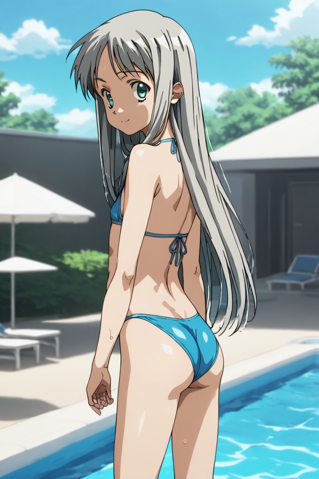kanda maiko,  long hair,  grey hair on Tensor.Art