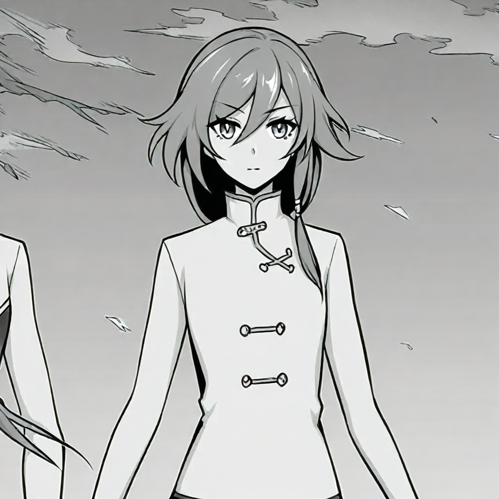 monochrome, greyscale, artist:shenghengzhimi, shenghengzhimi_style,fu hua, <lora:圣痕之谜-光辉:0.8>