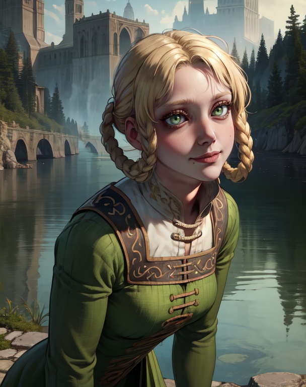 Rya,  blonde hair,  hair rings on Tensor.Art