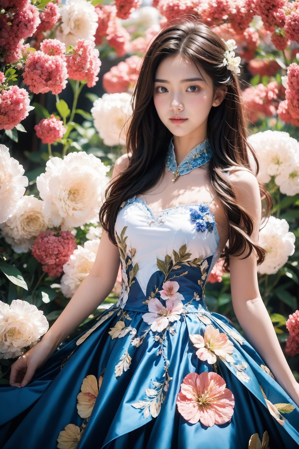 18 y.o girl,dress,flower background,<lora:Again_Style:0.8>,<lora:Again_Girl_A14L:1>