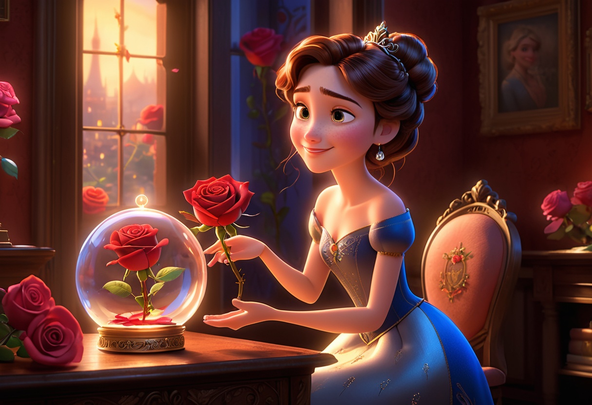 Envision a heartwarming scene straight out of a Pixar animation,  a 32k UHD photo that has extremely high details,  In a c...