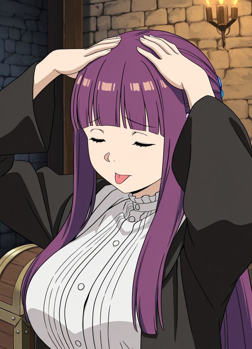 fern \(sousou no frieren\),  sousou no frieren,  purple hair on Tensor.Art