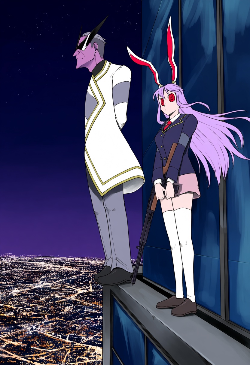 @so-ren. HuginDD,  a man with light purple skin,  short slicked-back grey hair on Tensor.Art