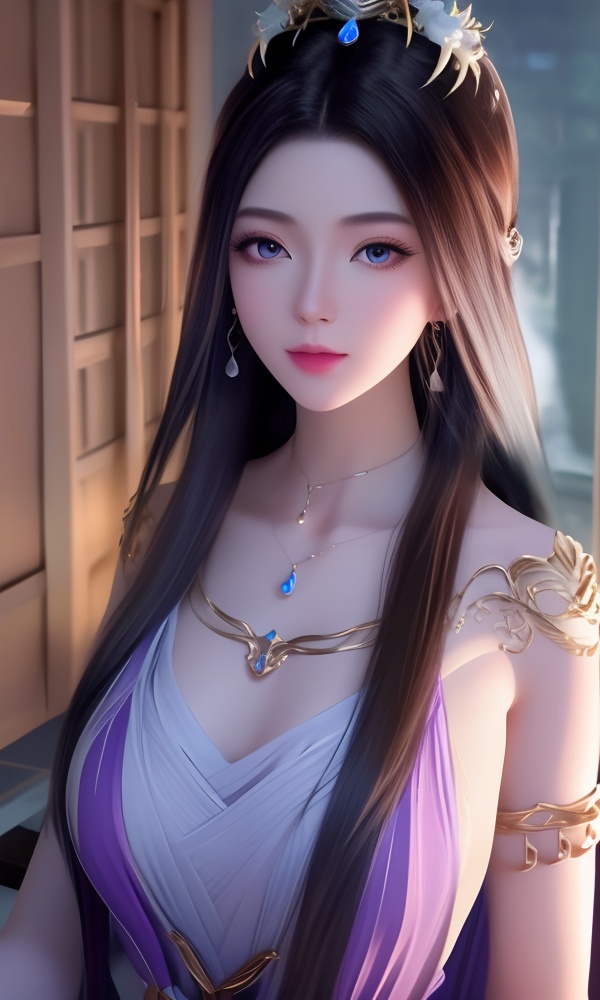 (,1girl, ,best quality, ),looking at viewer, <lora:395-DA-凡人修仙传-紫灵:0.8> ,ultra detailed 8k cg, ultra detailed background,  ,masterpiece, (( , )) ,tamari \(flawless\),lake,upper body,   (()), (), , jewelry, necklace, solo, , , , hair_ornament, , earrings,large breasts,,  , ,