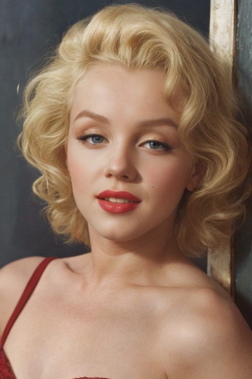 high detailed,  realistic,  a portrait of marilyn monroe with blonde hair on Tensor.Art