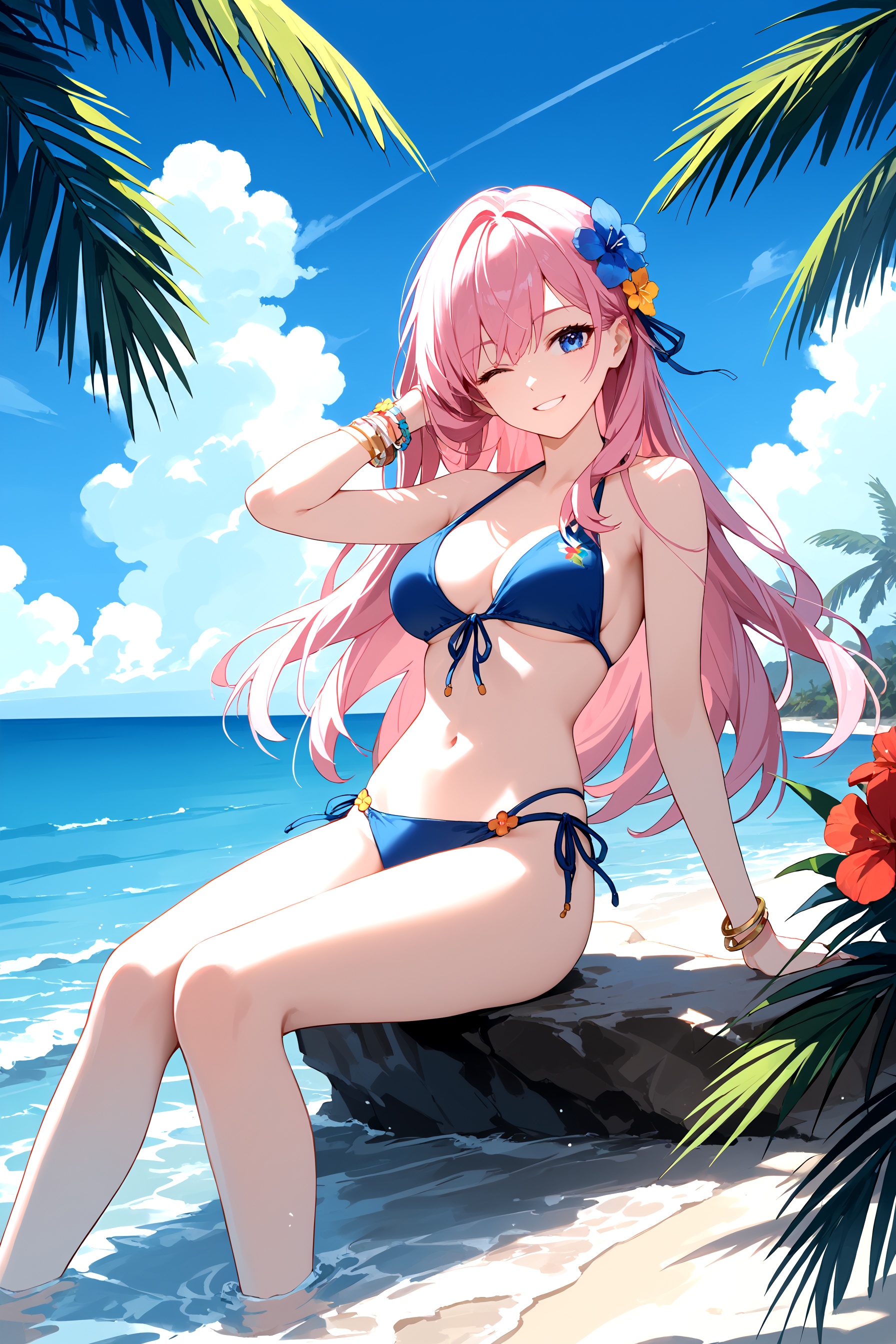 1girl,  beach,  bikini on Tensor.Art