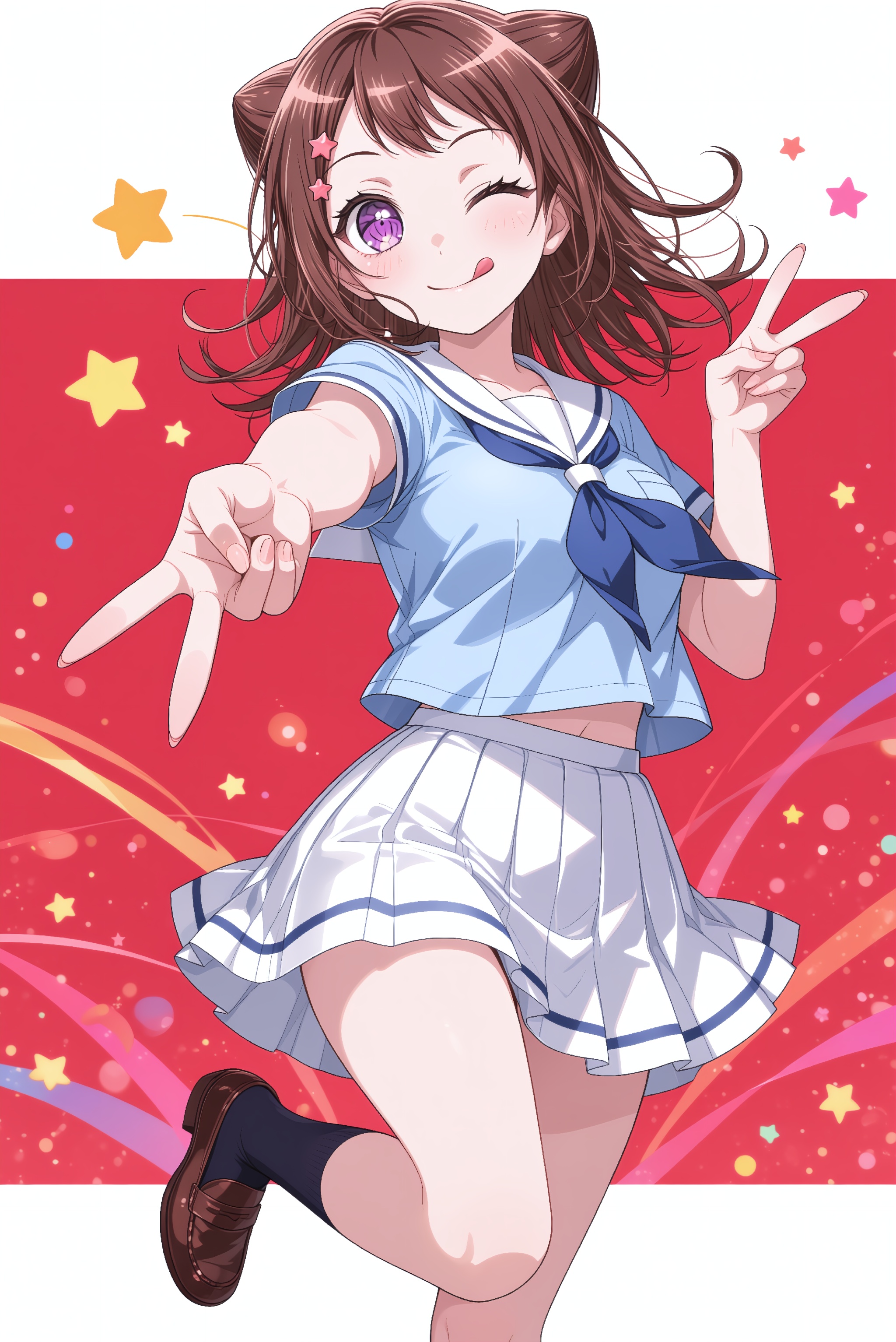 kasumi,  brown hair,  purple eyes on Tensor.Art