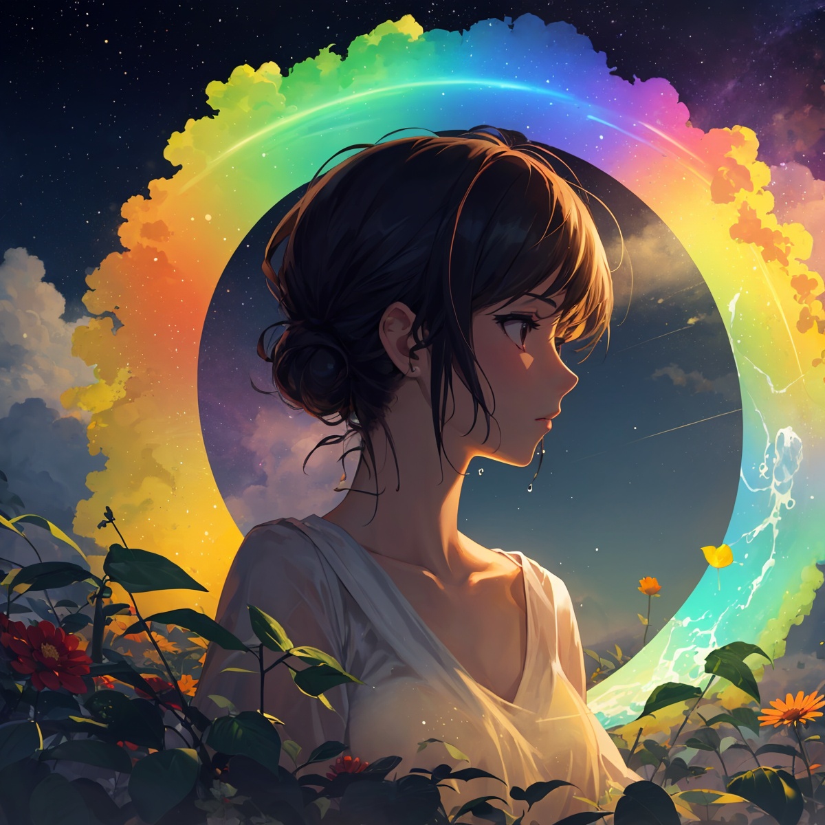 1girl,  flowers,  leaf on Tensor.Art