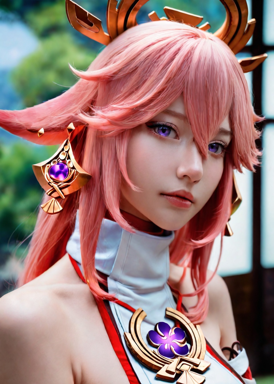 yae miko (Genshin Impact),photorealistic,