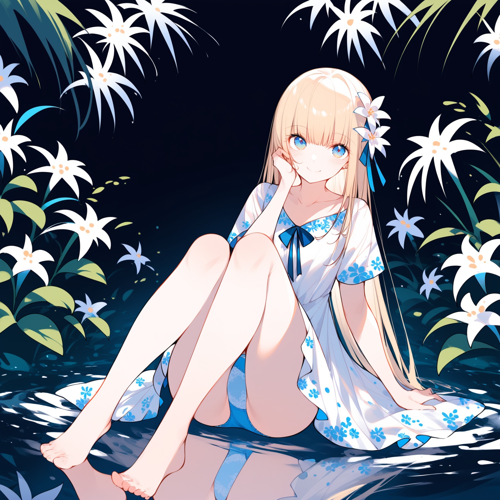 1girl,  solo,  flower on Tensor.Art