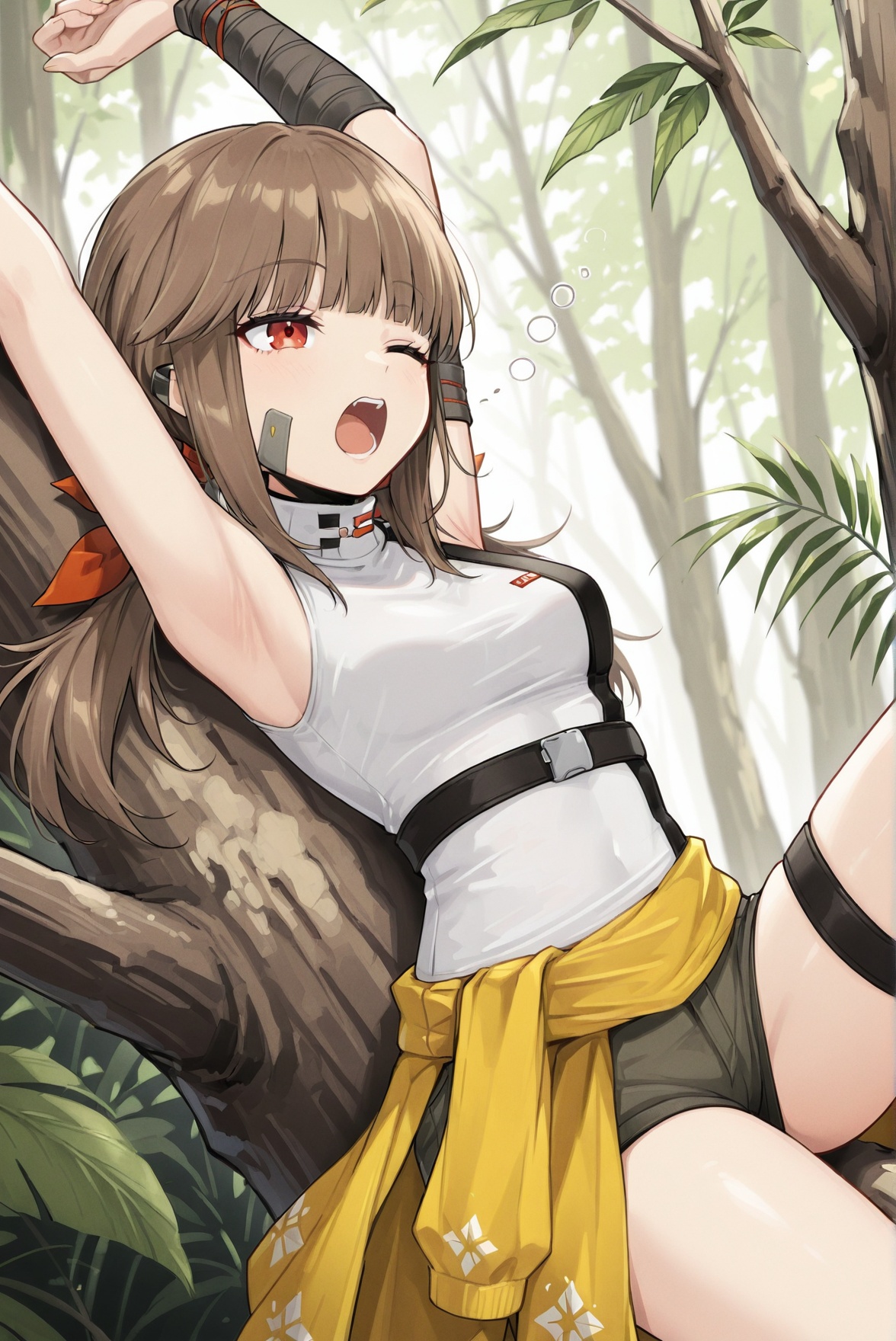 turtleneck,  bare shoulders,  sleeveless shirt on Tensor.Art