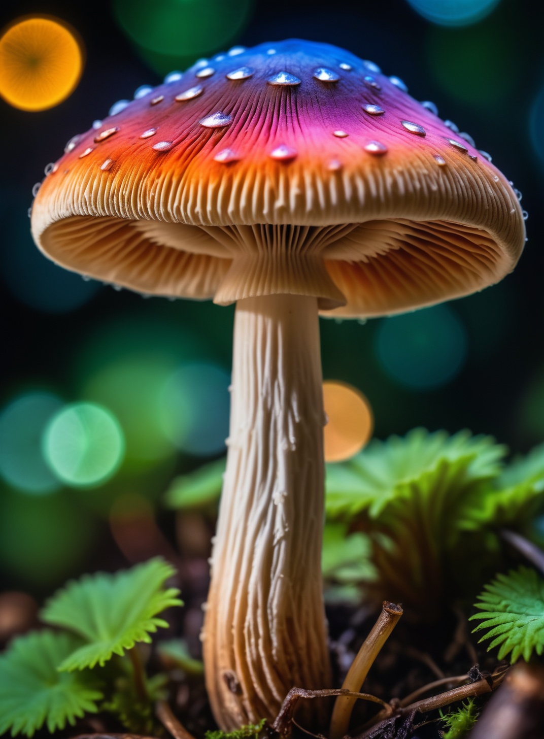 macro shot of a magic mushroom,  vibrant and colourful,  award winning on Tensor.Art