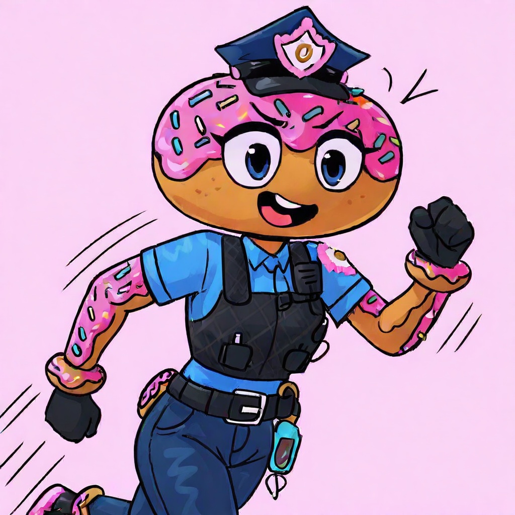 1girl,  solo,  pink frosted donut head with sprinkles on Tensor.Art