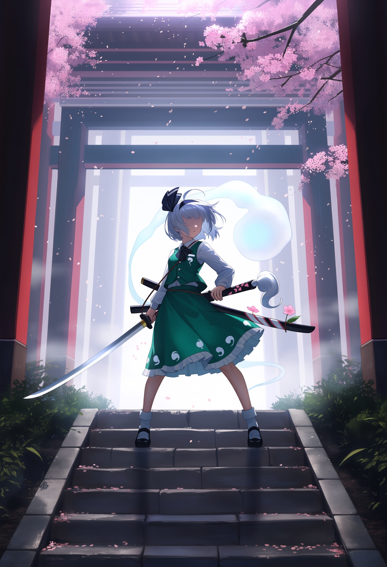 konpaku youmu,  konpaku youmu \(ghost\),  perfect cherry blossom on Tensor.Art