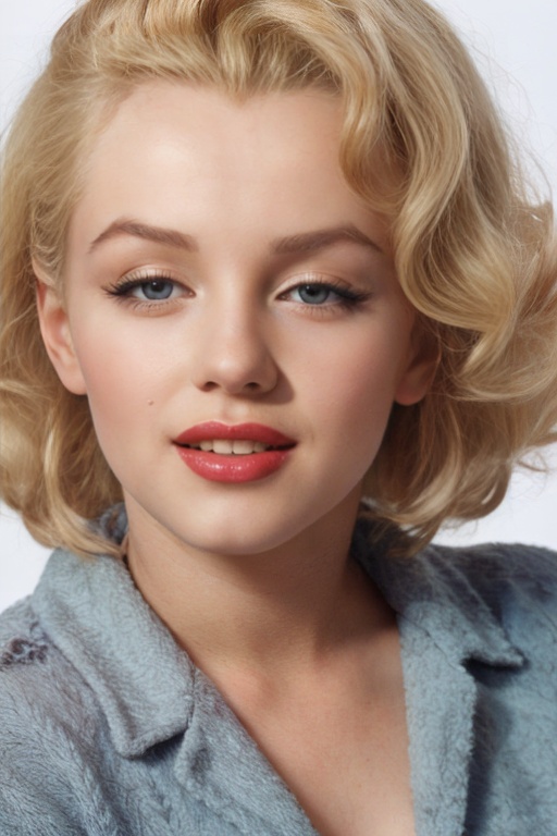 high detailed,  realistic,  a portrait of marilyn monroe with blonde hair on Tensor.Art
