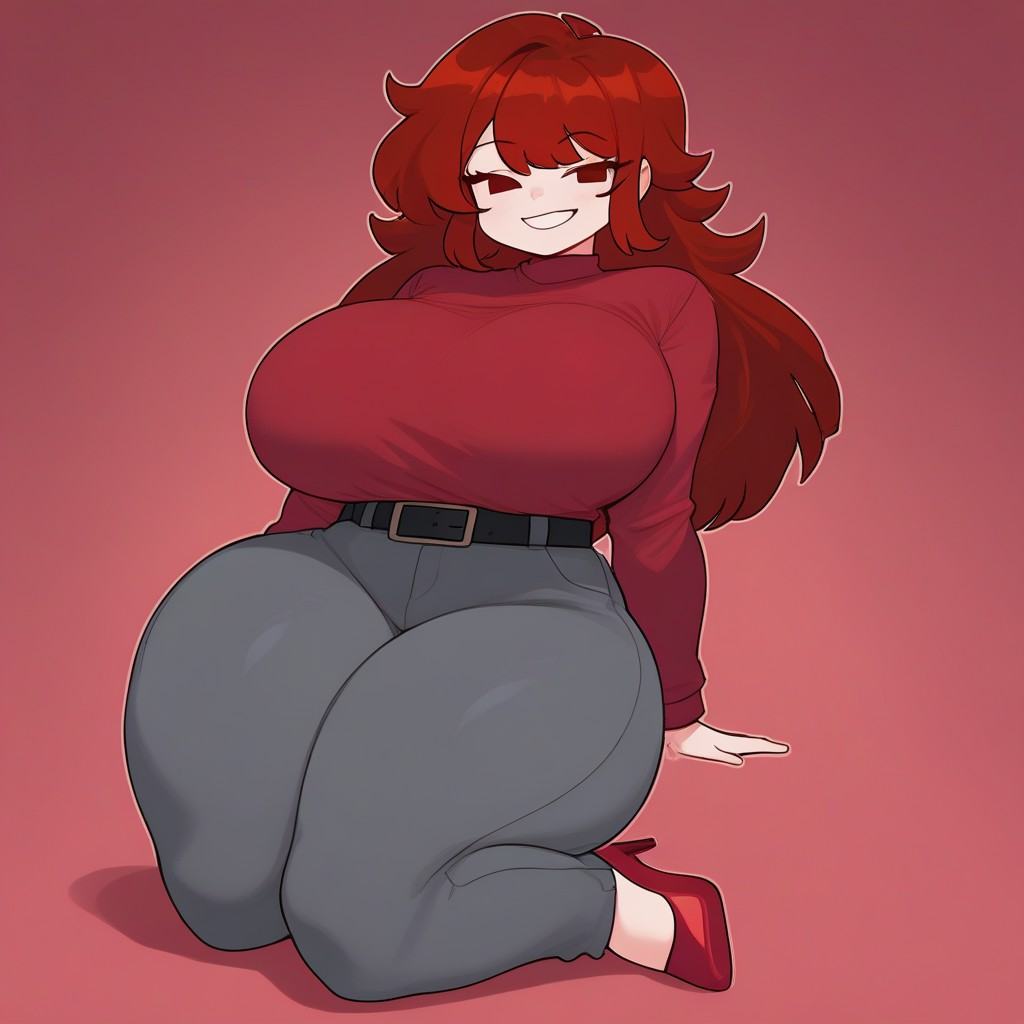 1girl,  solo,  red footwear on Tensor.Art