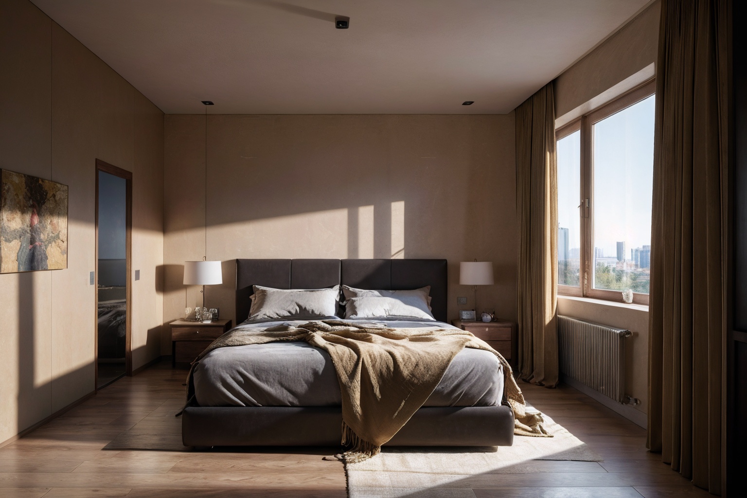 (best quality:1.4),(masterpiece:1.4),(photorealistic:1.4),(ultra high res, raw photo:1.4),(hdr, hyperdetailed:1.2),(8K:1.2),real,(realistic),super detailed,(4k),8k,interior,Bedroom,