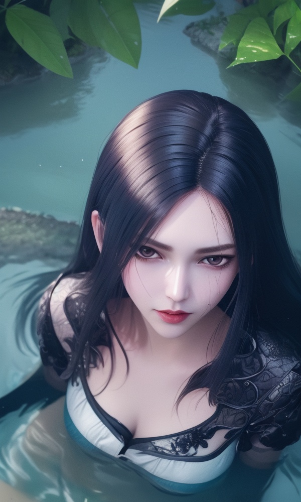 (,1girl, ,best quality, ),looking at viewer, <lora:383-DA-斗罗大陆-柳二龙:0.8> ,(Highest picture quality), (Master's work), full body, (ultra-detailed), the portrait is centered, 1girl, raiden shogun, nsfw, (wet clothes), blush, bare hips, (sheer shirt), (from above:1.7), (translucent dress), water drop, (rain), (outdoors), stained, wet hair, wet dress, wet, scenery, (long hair), nature background, close up, ((on back)), water, lying in water, masterpiece, best quality, ultra high res, highly detailed, (abstract expressionism art:1.4), [girl | fire ghost:10], love,, dark rainbow theme, colorful, visually stunning, beautiful, gorgeous, emotional, intricate, perferct shading, rainbow hair,upper body,(()),